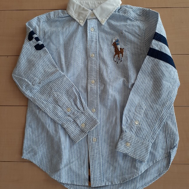 POLO RALPH LAUREN(ポロラルフローレン)の本日23時までビッグポニーストライプシャツ130 キッズ/ベビー/マタニティのキッズ服男の子用(90cm~)(ブラウス)の商品写真