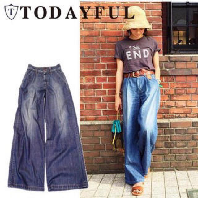 TODAYFUL(トゥデイフル)のtodayful バギー　ワイド　パンツ　デニム　ungrid 25  レディースのパンツ(デニム/ジーンズ)の商品写真