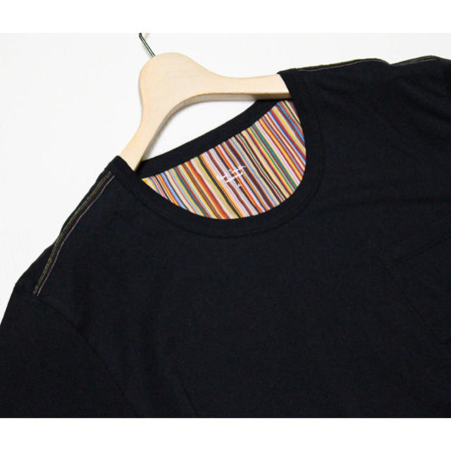 Paul Smith(ポールスミス)の《ポールスミス》新品 ポールストライプ 半袖カットソー Tシャツ 黒 Lサイズ  メンズのトップス(Tシャツ/カットソー(半袖/袖なし))の商品写真