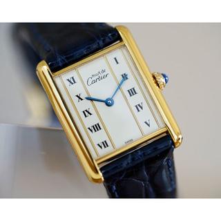 カルティエ(Cartier)の美品 カルティエ マスト タンク ゴールドライン ローマン LM Cartier(腕時計(アナログ))