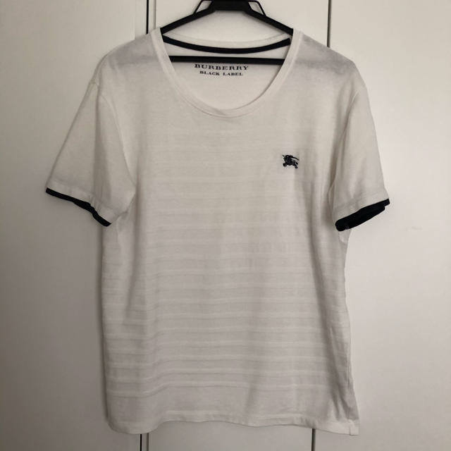 BURBERRY BLACK LABEL(バーバリーブラックレーベル)の【中古】バーバリー  BURBERRY  Tシャツ　白　メンズM メンズのトップス(Tシャツ/カットソー(半袖/袖なし))の商品写真