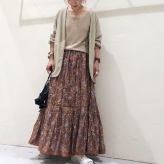 ニコアンド(niko and...)の専用　　　niko and... インド柄ティアードロングスカート ¥5,060(ロングスカート)