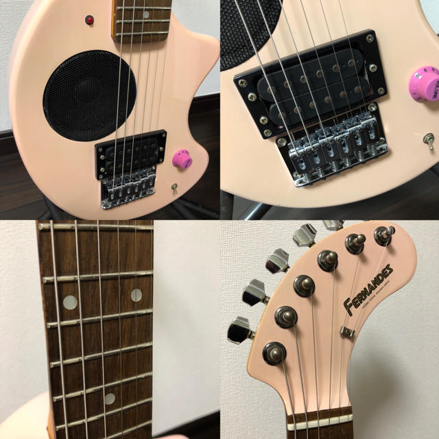 Fernandes(フェルナンデス)のZO-3 アンプ内蔵ミニギター ピンク 専用ケース付 トラベルギター 楽器のギター(エレキギター)の商品写真