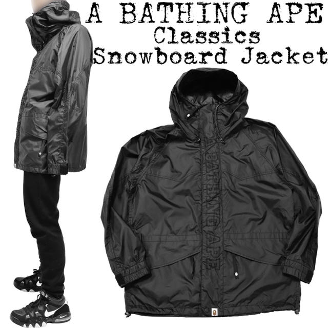 ☆美品☆A BATHING APE☆エイプ☆スノーボードジャケット☆ブラック☆L-