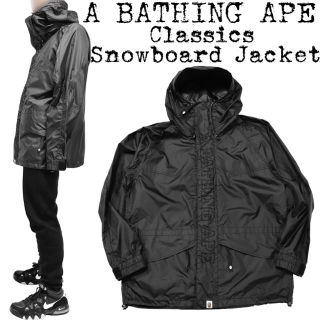 アベイシングエイプ(A BATHING APE)の★美品★A BATHING APE★エイプ★スノーボードジャケット★ブラック★L(マウンテンパーカー)