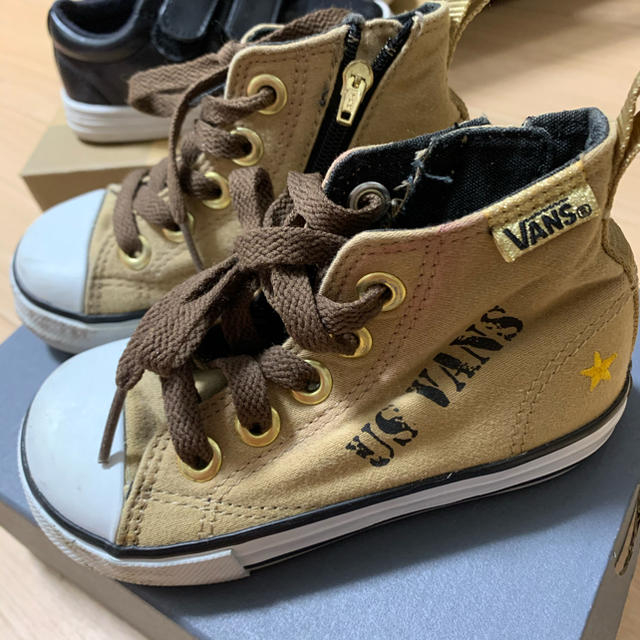 VANS(ヴァンズ)の16cm ハイカット スニーカー VANS ベージュ秋色 ゴールド ユニセックス キッズ/ベビー/マタニティのキッズ靴/シューズ(15cm~)(スニーカー)の商品写真