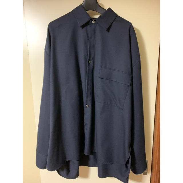 stein OVERSIZED DOWN PAT SHIRT/Dark navy メンズのトップス(シャツ)の商品写真