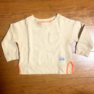 コドモビームス(こどもビームス)のBEAMS mini ビームス　重ね着　トレーナー　ベージュ　蛍光オレンジ (Tシャツ/カットソー)