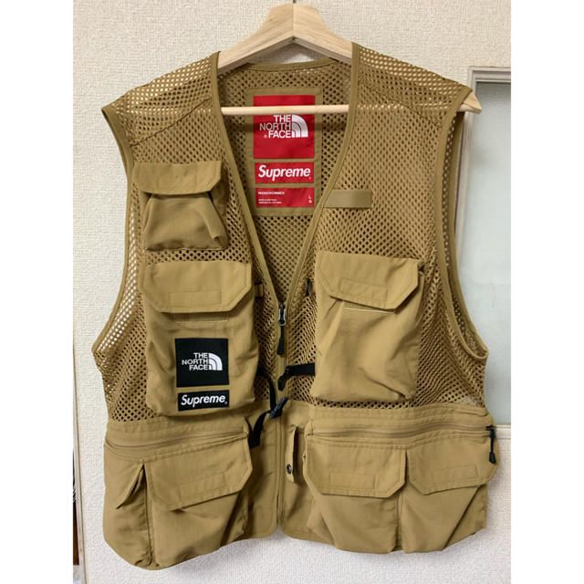 supreme the north face cargo vest L gold