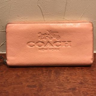 コーチ(COACH)のラム様専用　COACH コーチ 長財布  ペブルドレザー   ピンク　美品(長財布)