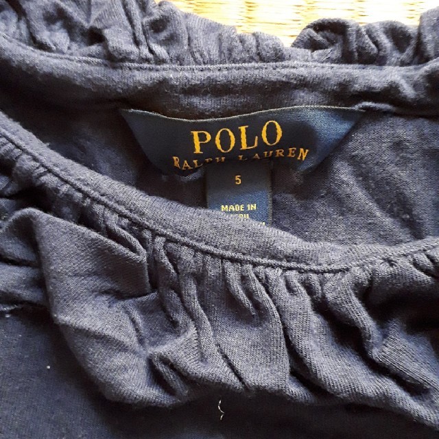 POLO RALPH LAUREN(ポロラルフローレン)の120㎝ 女児紺色ラルフローレン七分袖カットソー キッズ/ベビー/マタニティのキッズ服女の子用(90cm~)(Tシャツ/カットソー)の商品写真