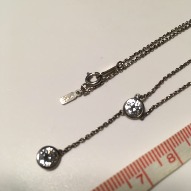 STAR JEWELRY(スタージュエリー)のスタージュエリー☆大粒ジルコニア2石のネックレス☆シルバー925☆ レディースのアクセサリー(ネックレス)の商品写真