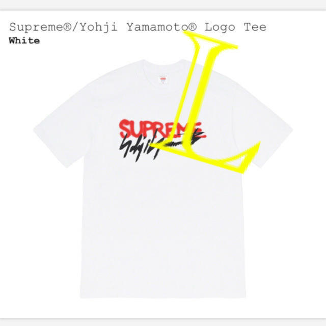Supreme(シュプリーム)のSupreme Yohji Yamamoto LOGO TEE 白　L メンズのトップス(Tシャツ/カットソー(半袖/袖なし))の商品写真
