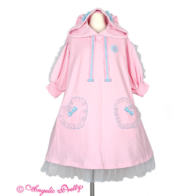 Angelic Pretty(アンジェリックプリティー)のBunnyカレッジカットワンピース ピンク レディースのワンピース(ひざ丈ワンピース)の商品写真