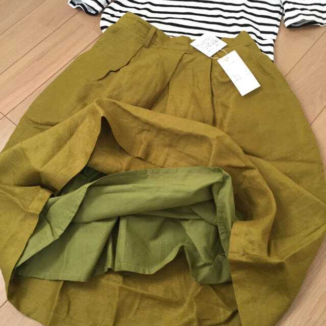 bulle de savon(ビュルデサボン)のLUEUFルフ新品リネンスカートリンネル レディースのスカート(ひざ丈スカート)の商品写真