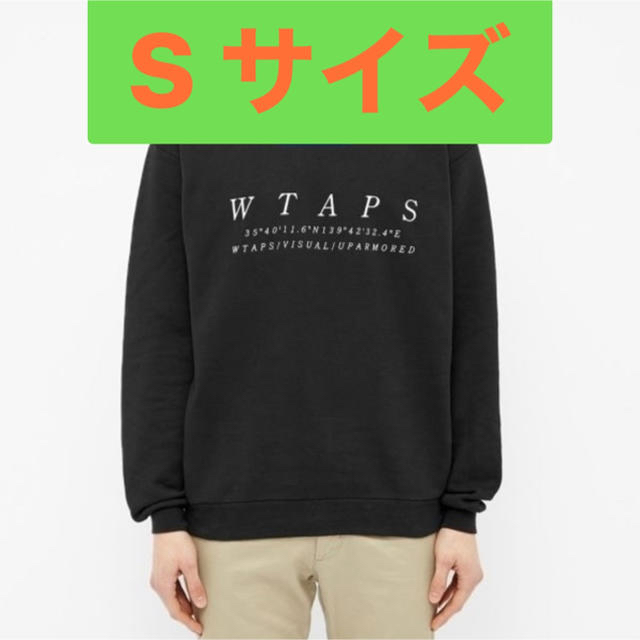 W)taps  スポット ブラック　クルーネック　スウェット