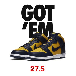 ナイキ(NIKE)のNIKE ダンク　HIGH maize and blue 27.5(スニーカー)