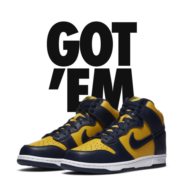 28cm NIKE Dunk High SP Michigan ミシガン靴/シューズ