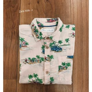 ザラキッズ(ZARA KIDS)のZara kids リゾート柄半袖シャツ　116cm(ブラウス)