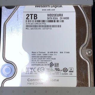 HDDケース(新品)＋WD WD20EURX-63T0FY0 2.0TB(PC周辺機器)