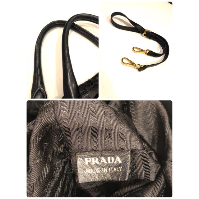 PRADA(プラダ)の期間限定値下げ　プラダ レザーギャザーバッグ　 レディースのバッグ(ハンドバッグ)の商品写真
