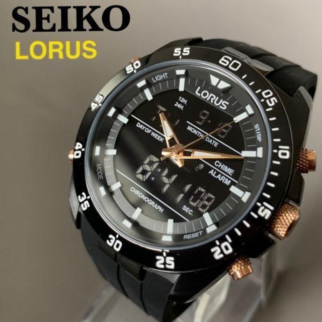 セイコー ローラス☆SEIKO LORUS デジアナ クロノグラフ メンズ腕時計-