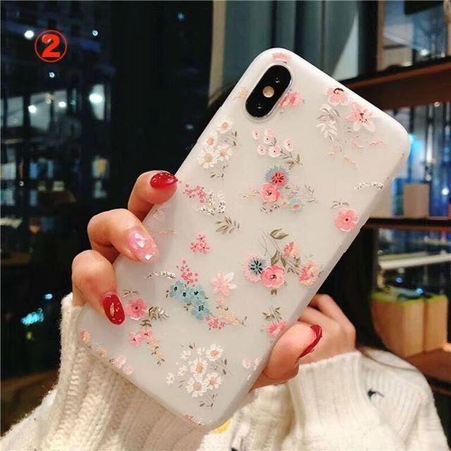 【Sale】オシャレな花柄 iPhoneケース ②（送料無料） スマホ/家電/カメラのスマホアクセサリー(iPhoneケース)の商品写真