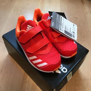 アディダス(adidas)の【新品タグ付き】アディダス　キッズスニーカー　16cm オレンジ(スニーカー)