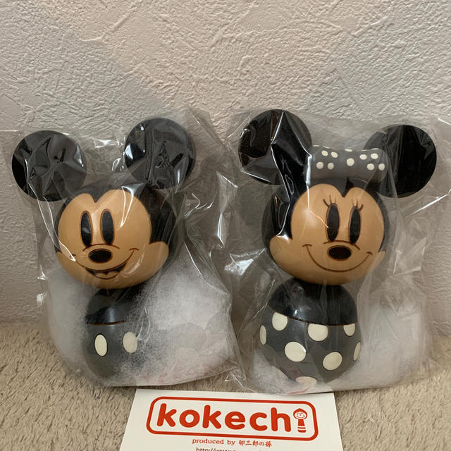 Disney(ディズニー)のディズニー　ミッキーミニー　こけし エンタメ/ホビーのおもちゃ/ぬいぐるみ(キャラクターグッズ)の商品写真