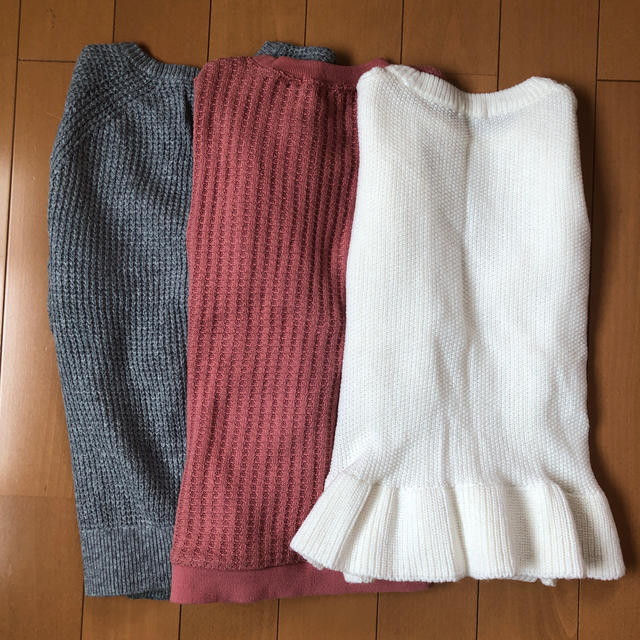 UNIQLO(ユニクロ)のニット　150 3枚セット キッズ/ベビー/マタニティのキッズ服女の子用(90cm~)(ニット)の商品写真