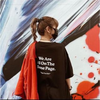 最終値下げ!!紗栄子さんthink the day TシャツブラックL(Tシャツ(半袖/袖なし))