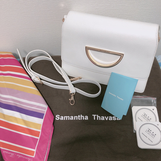サマンサタバサ(Samantha Thavasa)のほぼ未使用 バイオレットD コーリー ショルダーバッグ スカーフ付き(ショルダーバッグ)