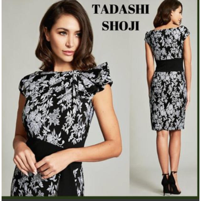 TADASHI SHOJI(タダシショウジ)のタダシショージ　ジャガード織　ドレス　6 レディースのワンピース(ひざ丈ワンピース)の商品写真