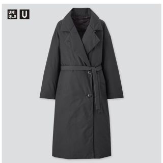 ユニクロ(UNIQLO)のユニクロU パデットコート　ダークグレー　XL(ロングコート)