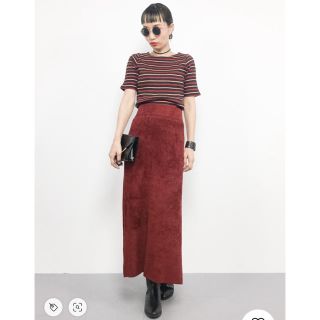 シップスフォーウィメン(SHIPS for women)のSHIPS BLUESTORE ベロアニットスカート　美品(ロングスカート)