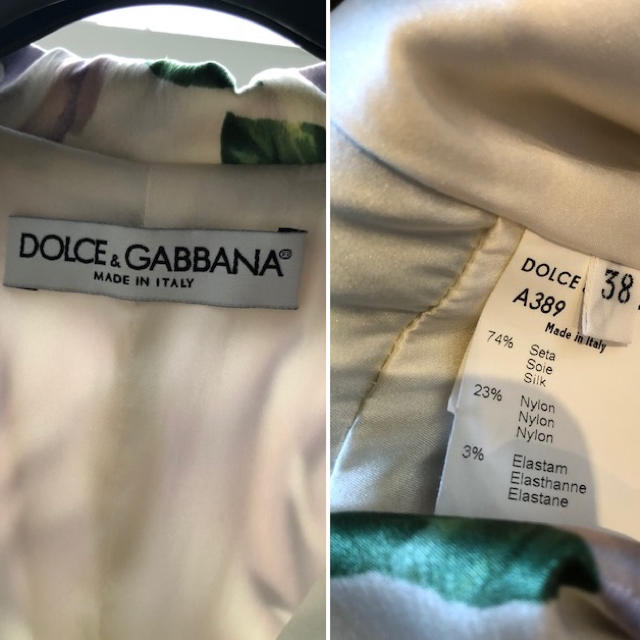 DOLCE&GABBANA(ドルチェアンドガッバーナ)のDolce &Gabbana ドルチェ&ガッバーナ バラ柄シルクワンピース 38 レディースのワンピース(ひざ丈ワンピース)の商品写真