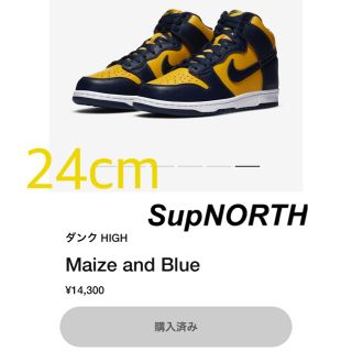 ナイキ(NIKE)の【希少size】NIKE Dunk High ナイキ ダンク ハイ ミシガン(スニーカー)