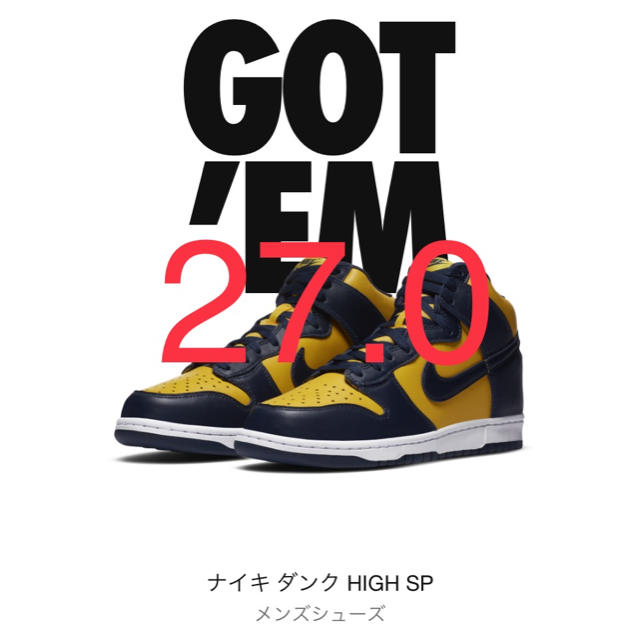 NIKE Dunk High Michigan ナイキ ダンク ハイ ミシガン