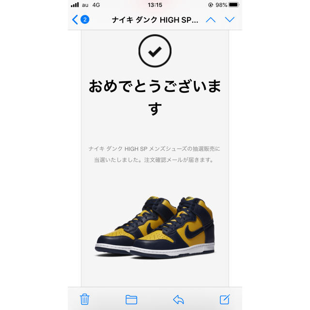 NIKE(ナイキ)のNIKE Dunk High Michigan ナイキ ダンク ハイ ミシガン メンズの靴/シューズ(スニーカー)の商品写真