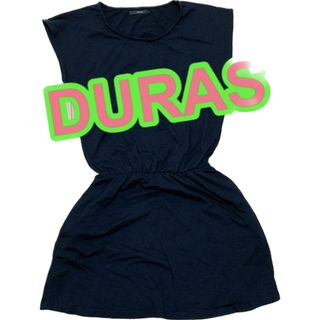 デュラス(DURAS)のDURAS 無地　ブラック　ワンピース(チュニック)