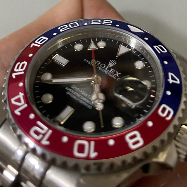 社外カスタムパーツ組み上げ　GMTマスター　ペプシオートマティック　自動巻き時計