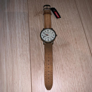 タイメックス(TIMEX)のTIMEX 時計　皮　ブラウン　腕時計(腕時計(アナログ))