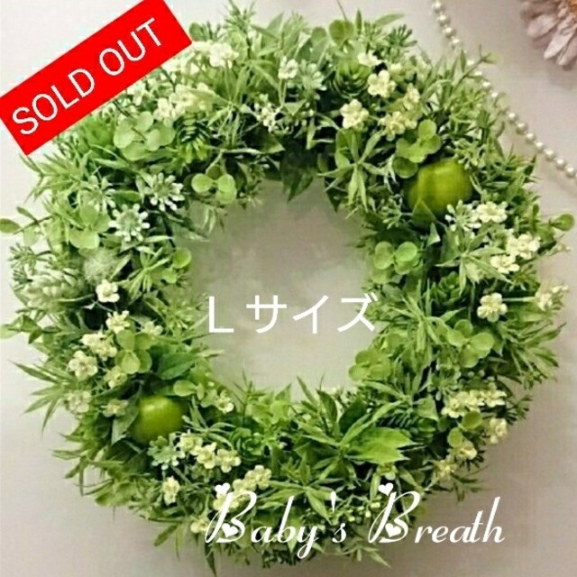 値引 グリーン系❀ フラワーリース かすみ草 リース 値引 グリーン系❀ フラワーリース かすみ草 リース