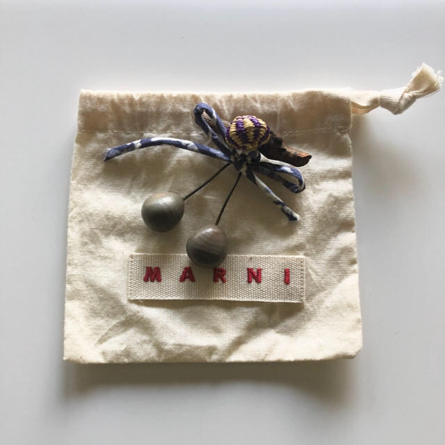 Marni(マルニ)のMARNI  ブローチ　チェリー　さくらんぼ   グレー レディースのアクセサリー(ブローチ/コサージュ)の商品写真