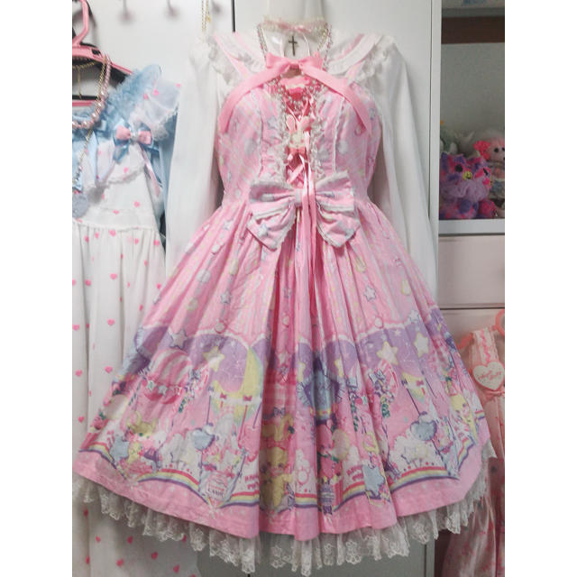 Angelic Pretty(アンジェリックプリティー)のAngelic Pretty cottonCandy JSK  レディースのワンピース(ひざ丈ワンピース)の商品写真