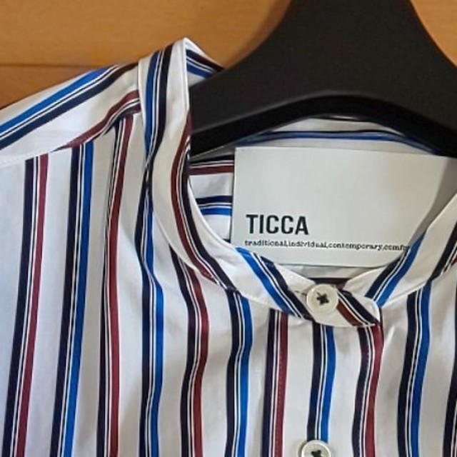 美品⭐️TICCA バンドカラーコットンシャツ スピックアンドスパン