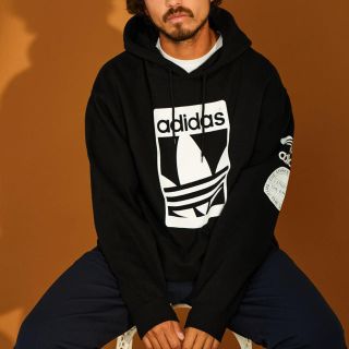 アディダス(adidas)のadidas トレフォイルフーディ パーカー 黒 XL(パーカー)