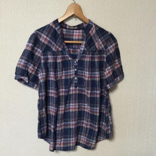 ネイビーナチュラル(navy natural)の半袖チェックシャツ(シャツ/ブラウス(半袖/袖なし))