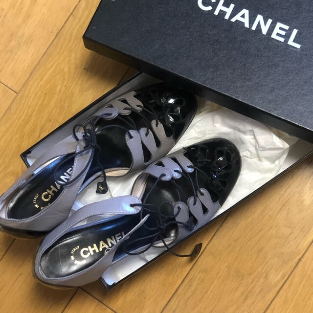 シャネル スリングバッククラシックシューズ 編み上げ パンプス シャネル スリングバッククラシックシューズ 編み上げ パンプス