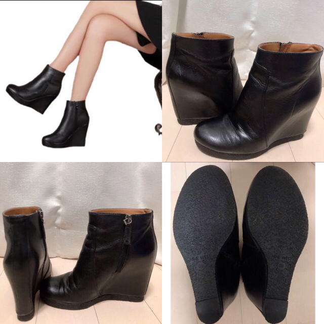 NINE WEST(ナインウエスト)の【中古品】Nine West ナインウェスト　レザーショートブーツ レディースの靴/シューズ(ブーツ)の商品写真